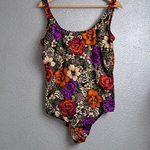 Coral Key One Piece Multi Color Swim Suit   Size 1X